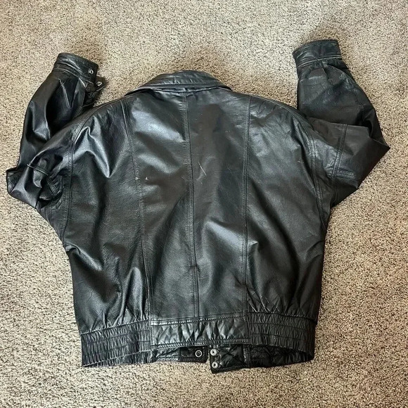 Vintage Leather‎ Jacket Mens Distressed Biker Outdoor Workwear Barn Chore Coat M - Picture 14 of 14